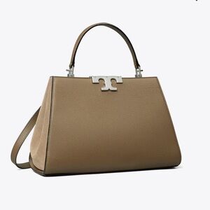 Tory Burch Eleanor pebbled leather satchel in colour Wild Mushroom NWT